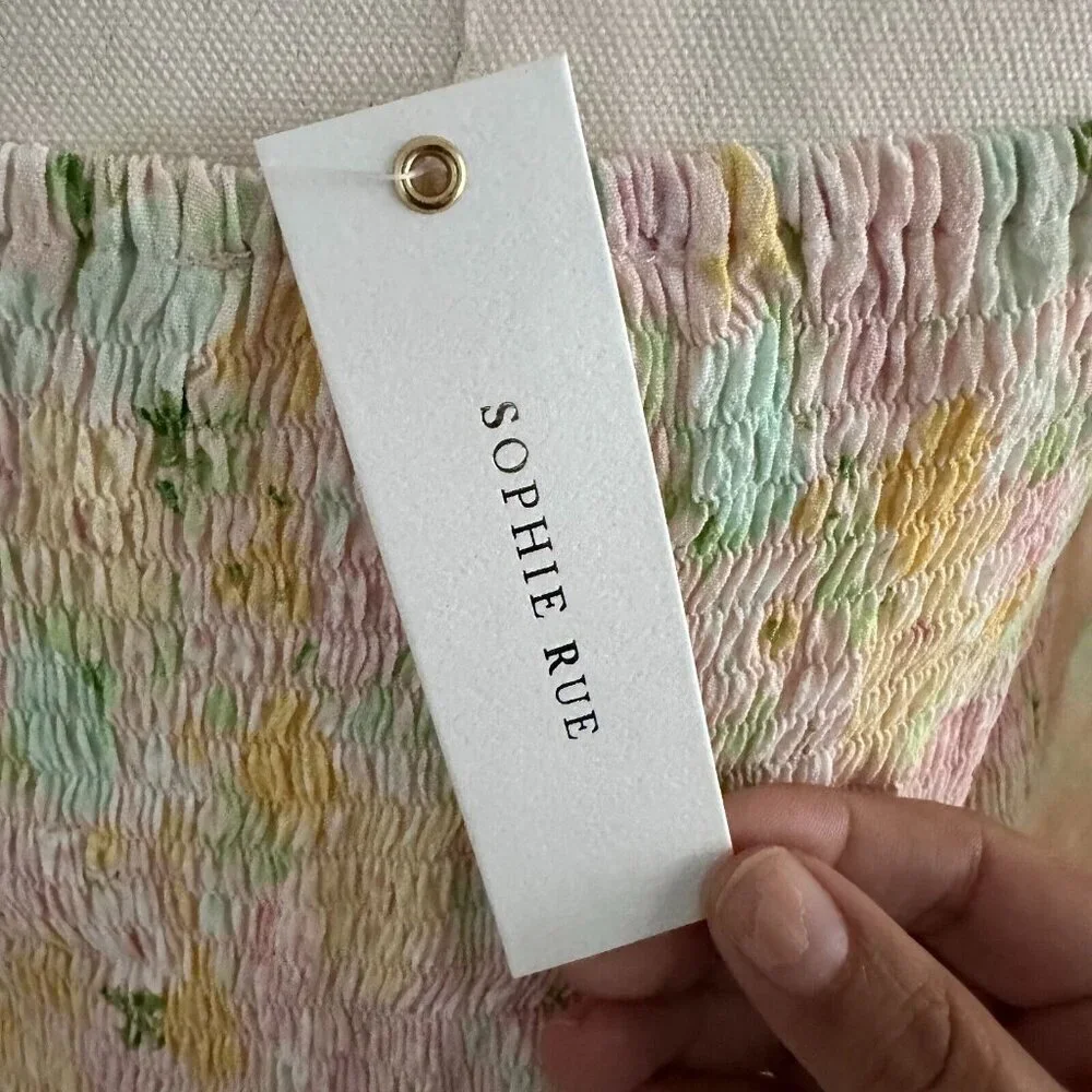 Sophie Rue by Anthropologie Puff Sleeve Mini Floral Dress Cottagecore - Picture 8 of 10